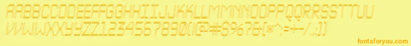 ALcdnovaotlobl Font – Orange Fonts on Yellow Background