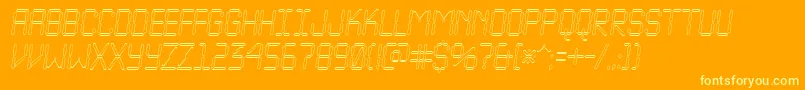 ALcdnovaotlobl-Schriftart – Gelbe Schriften auf orangefarbenem Hintergrund