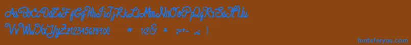 NobleNotes Font – Blue Fonts on Brown Background