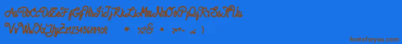 NobleNotes Font – Brown Fonts on Blue Background