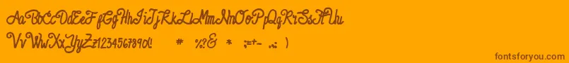 NobleNotes-Schriftart – Braune Schriften auf orangefarbenem Hintergrund