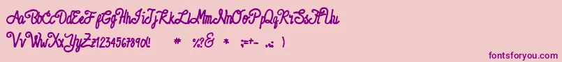 NobleNotes-Schriftart – Violette Schriften auf rosa Hintergrund