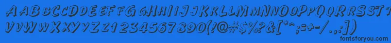 LaplayaoutlinescapssskRegular Font – Black Fonts on Blue Background
