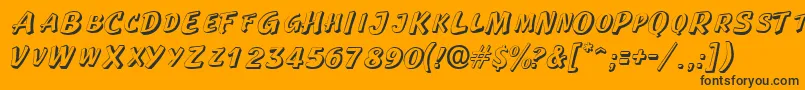 LaplayaoutlinescapssskRegular-Schriftart – Schwarze Schriften auf orangefarbenem Hintergrund