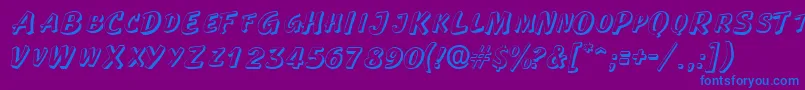 LaplayaoutlinescapssskRegular Font – Blue Fonts on Purple Background