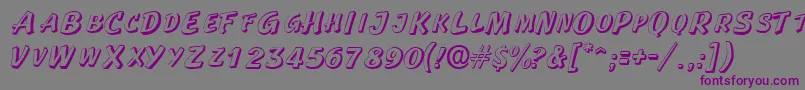 Шрифт LaplayaoutlinescapssskRegular – фиолетовые шрифты на сером фоне