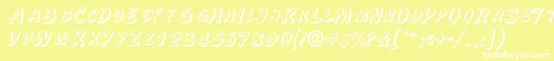 LaplayaoutlinescapssskRegular Font – White Fonts on Yellow Background