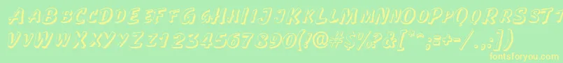 LaplayaoutlinescapssskRegular-Schriftart – Gelbe Schriften auf grünem Hintergrund