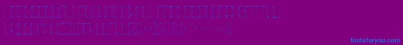 Suecoslocos-Schriftart – Blaue Schriften auf violettem Hintergrund