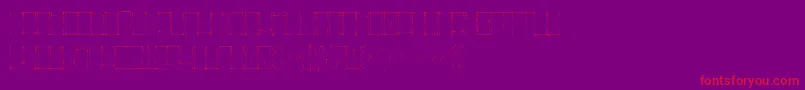 Suecoslocos-Schriftart – Rote Schriften auf violettem Hintergrund