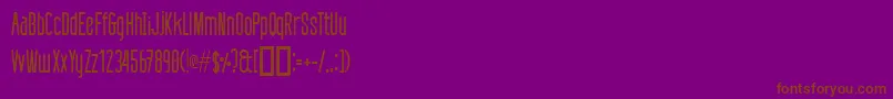 DefattedMilkReg-Schriftart – Braune Schriften auf violettem Hintergrund