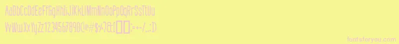 フォントDefattedMilkReg – ピンクのフォント、黄色の背景