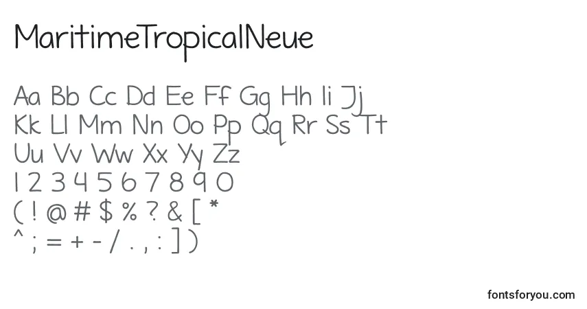 A fonte MaritimeTropicalNeue – alfabeto, números, caracteres especiais