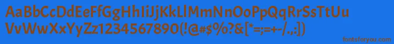 Fonte AcmeRegular – fontes marrons em um fundo azul