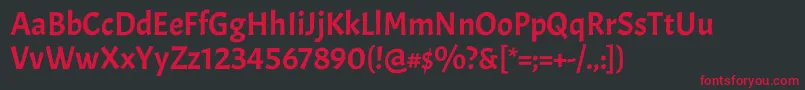 AcmeRegular Font – Red Fonts on Black Background