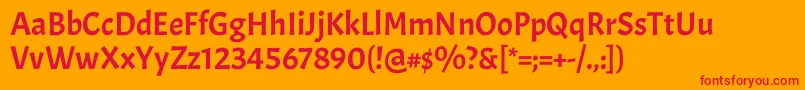 AcmeRegular Font – Red Fonts on Orange Background
