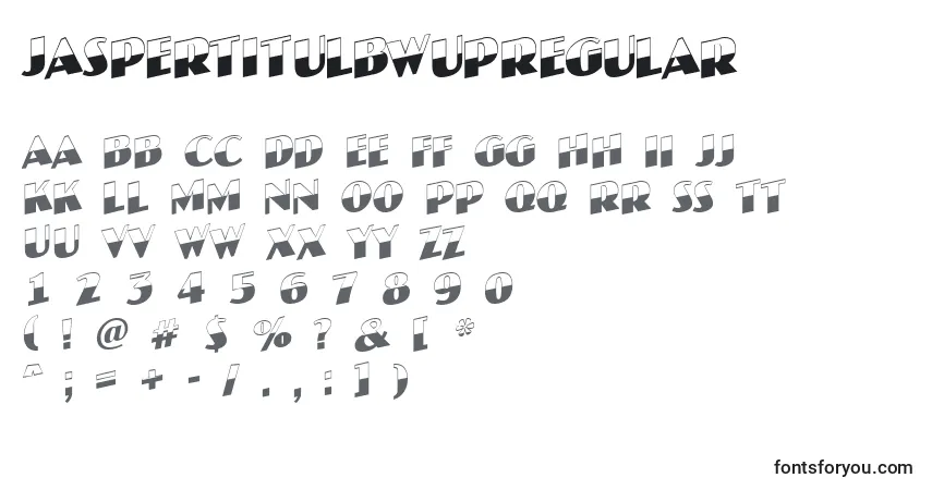 Шрифт JaspertitulbwupRegular – алфавит, цифры, специальные символы