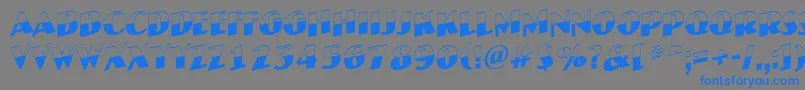 JaspertitulbwupRegular-Schriftart – Blaue Schriften auf grauem Hintergrund