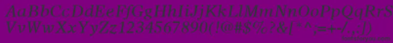 OlympianLtItalic Font – Black Fonts on Purple Background