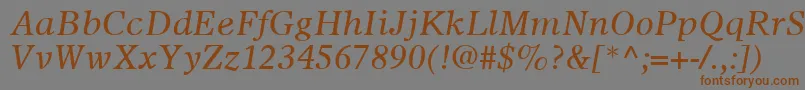 OlympianLtItalic Font – Brown Fonts on Gray Background