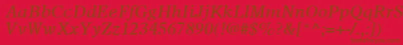 OlympianLtItalic Font – Brown Fonts on Red Background