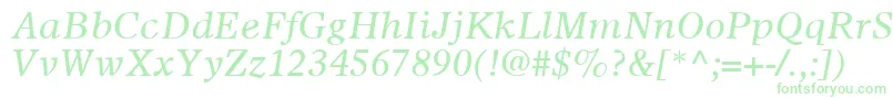 OlympianLtItalic Font – Green Fonts on White Background