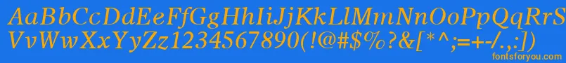 OlympianLtItalic Font – Orange Fonts on Blue Background