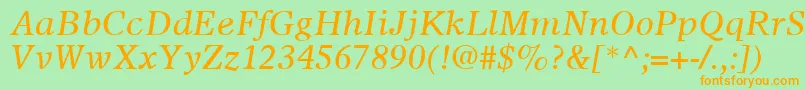 OlympianLtItalic Font – Orange Fonts on Green Background