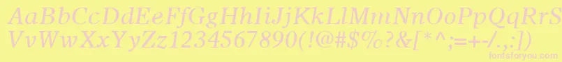OlympianLtItalic Font – Pink Fonts on Yellow Background