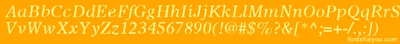 OlympianLtItalic Font – Yellow Fonts on Orange Background