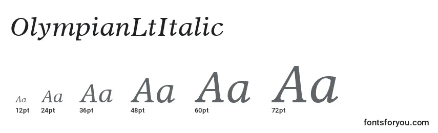 Размеры шрифта OlympianLtItalic