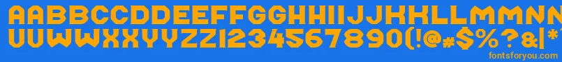 Midroba Font – Orange Fonts on Blue Background