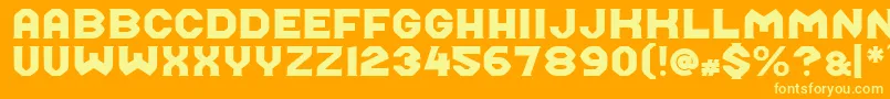 Fonte Midroba – fontes amarelas em um fundo laranja