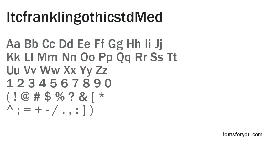Schriftart ItcfranklingothicstdMed – Alphabet, Zahlen, spezielle Symbole