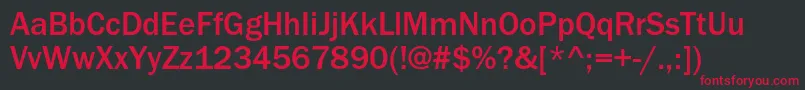 ItcfranklingothicstdMed Font – Red Fonts on Black Background