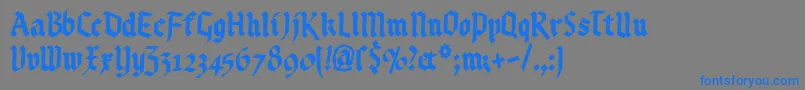 Kleinsbrokengotik Font – Blue Fonts on Gray Background