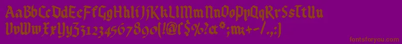 Kleinsbrokengotik-Schriftart – Braune Schriften auf violettem Hintergrund