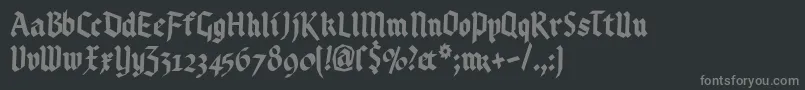 Kleinsbrokengotik Font – Gray Fonts on Black Background