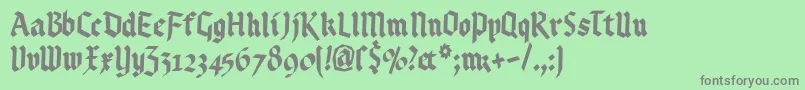 Kleinsbrokengotik Font – Gray Fonts on Green Background