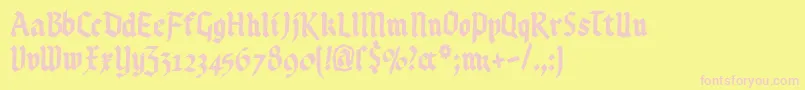 Kleinsbrokengotik Font – Pink Fonts on Yellow Background