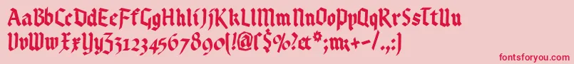 Kleinsbrokengotik Font – Red Fonts on Pink Background