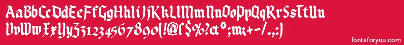 Kleinsbrokengotik Font – White Fonts on Red Background