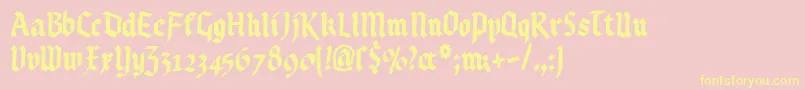 Kleinsbrokengotik Font – Yellow Fonts on Pink Background