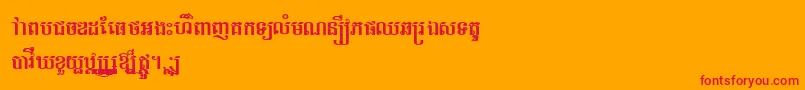 TlaprumRegular-Schriftart – Rote Schriften auf orangefarbenem Hintergrund