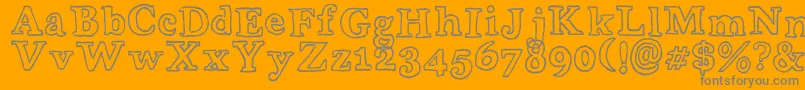 WobblyBobOutlines Font – Gray Fonts on Orange Background