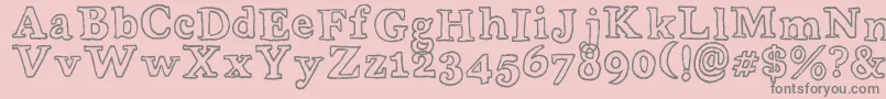 WobblyBobOutlines Font – Gray Fonts on Pink Background