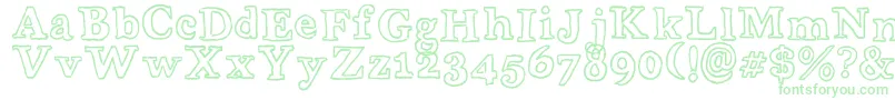 Czcionka WobblyBobOutlines – zielone czcionki