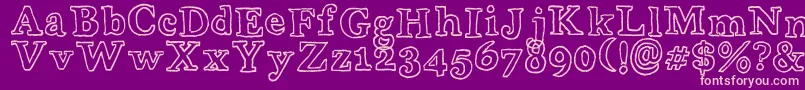 WobblyBobOutlines Font – Pink Fonts on Purple Background