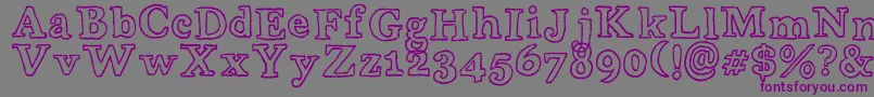 WobblyBobOutlines Font – Purple Fonts on Gray Background