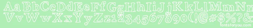 WobblyBobOutlines Font – White Fonts on Green Background